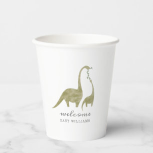 Mama en Baby Dinosaur neutraal Baby shower Papieren Bekers
