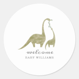 Mama en Baby Dinosaur neutraal Baby shower Ronde Sticker