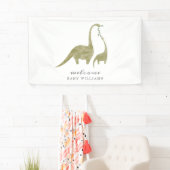 Mama en Baby Dinosaur neutraal Baby shower Spandoek (Insitu)