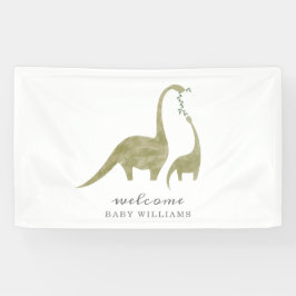 Mama en Baby Dinosaur neutraal Baby shower Spandoek