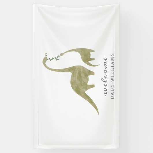 Mama en Baby Dinosaur neutraal Baby shower Spandoek (Verticaal)