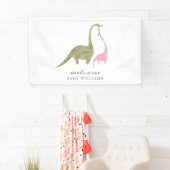 Mama en Baby Dinosaurus Roze Baby shower Spandoek (Insitu)