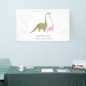 Mama en Baby Dinosaurus Roze Baby shower Spandoek (Beurs)