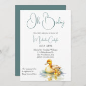 Mama en Baby Duck Baby shower Kaart (Voorkant / Achterkant)