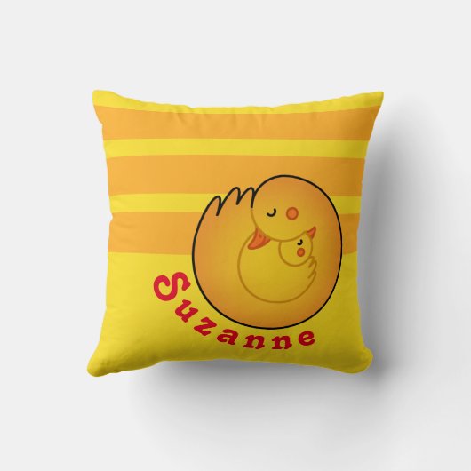 Mama en Baby Ducks Kussen (Achterkant)