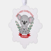 Mama en Baby Eerste Kerstmis Ornament Kaart (Links)