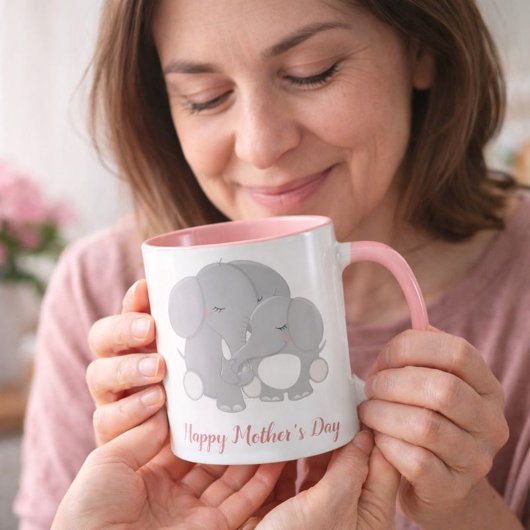  mama en Baby Elephant Happy Moederdag Mok