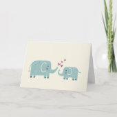 Mama en Baby Elephant Moederdag Card Kaart (Voorkant)