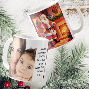 Mama en Baby foto   Kerstman levert Cadeaus Koffiemok