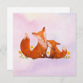 Mama en baby fox kaart (Voorkant / Achterkant)