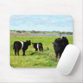 Mama en Baby Galloway Koeien, Mousepad Muismat (Met muis)