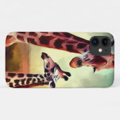mama en Baby Giraffe aquarel, Case-Mate iPhone Case (Achterkant (horizontaal))