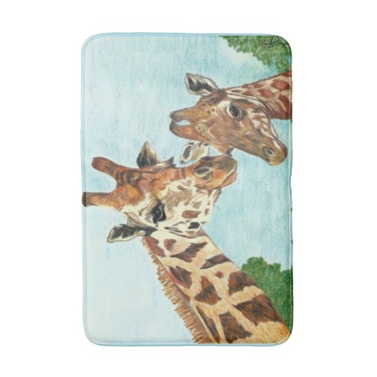 Mama en Baby Giraffe Bath Mat (Voorkant Verticaal)