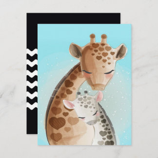 Mama en baby giraffe| Cadeautjes voor mama Kaart