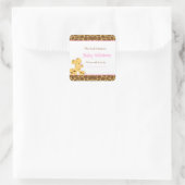 Mama en Baby Giraffe Douche Bookplate Vierkante Sticker (Tas)