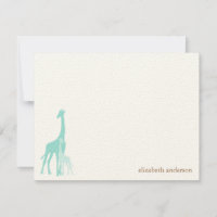 Mama en Baby Giraffe Flat Dank u Kaarten