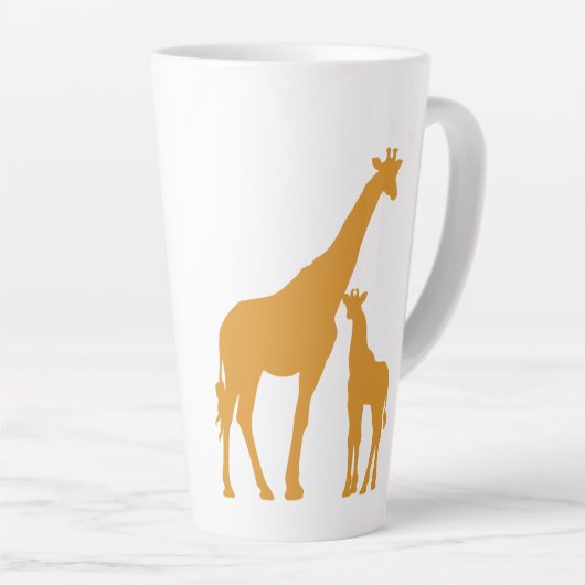 Mama en Baby Giraffe Latte Mok (Rechterhoek)