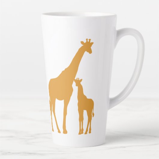 Mama en Baby Giraffe Latte Mok (Rechts)