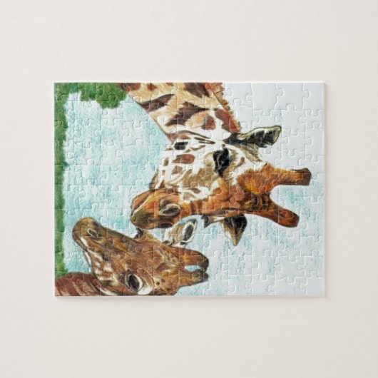 Mama en Baby Giraffe Legpuzzel (Horizontaal)