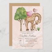 Mama en Baby Giraffe Oerwoud Sarfari Baby shower Kaart (Voorkant / Achterkant)