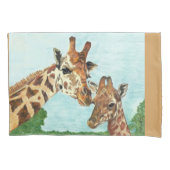 Mama en Baby Giraffe Pillow Hoesjes Kussensloop (Voorkant-Links)