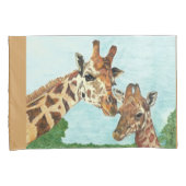 Mama en Baby Giraffe Pillow Hoesjes Kussensloop (Voorkant-Rechts)