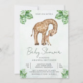 Mama en Baby Giraffe Safari Baby shower Kaart (Voorkant)