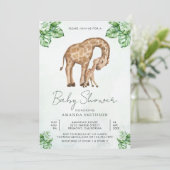 Mama en Baby Giraffe Safari Baby shower Kaart (Staand voorkant)