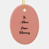 Mama en Baby Girl Deer Keramische kerstversiering Keramisch Ornament (Achterkant)