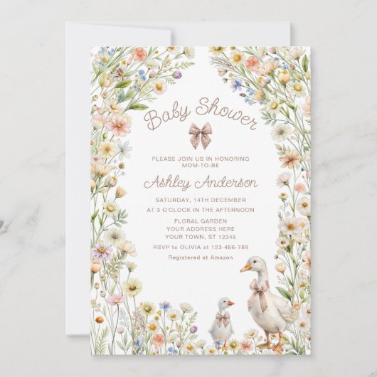 Mama en Baby Goose Boho Baby shower Kaart (Voorkant)