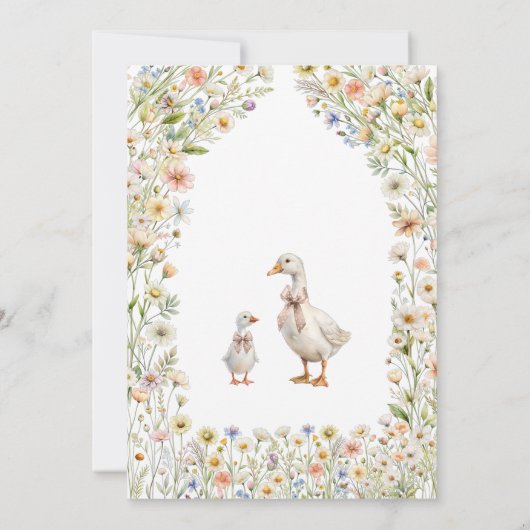 Mama en Baby Goose Boho Baby shower Kaart (Achterkant)