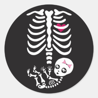Mama en Baby Halloween Skelet Sticker