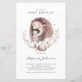 Mama en Baby Hedgehog Baby Brunch Uitnodiging (Voorkant)