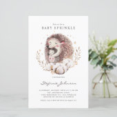 Mama en Baby Hedgehog Baby Sprinkle Invitation (Staand voorkant)