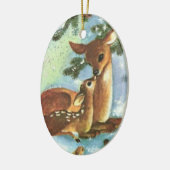 Mama en Baby Herten Keramische Kerst Ornament (Links)