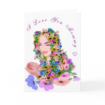 Mama en Baby houden van Moederdag-Kaart