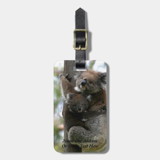 Mama en Baby Koala Bagagelabel (Voorkant verticaal)