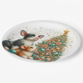 Mama en Baby Koe Pastel Christmas Papieren Bordje (Gekanteld)