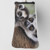 mama en Baby lemur knuffelen, Golfheadcover (Draai 90)