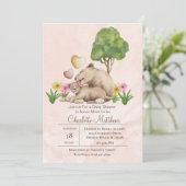 Mama en Baby Lion Oerwoud Sarfari Baby shower Kaart (Staand voorkant)