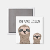 Mama en Baby Luiaard Magneten (Voorkant / Achterkant)