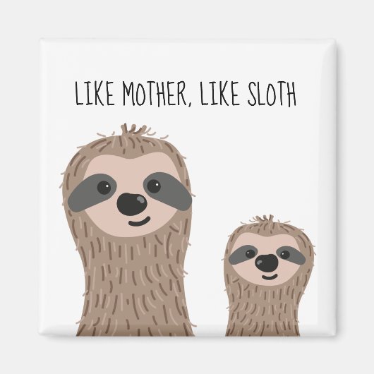 Mama en Baby Luiaard Magneten (Voorkant)