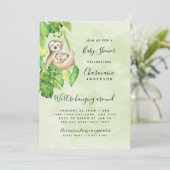 Mama en Baby Luiaard neutraal Baby shower Kaart (Staand voorkant)