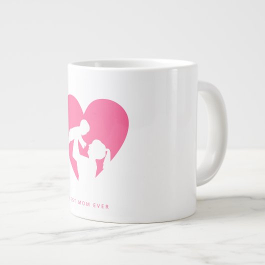 Mama en baby met liefde achtergrond mok (Voorkant rechts)