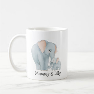 Mama en Baby olifant - aangepaste familie Mok