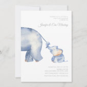 Mama en Baby Olifant Baby shower Kaart (Voorkant)