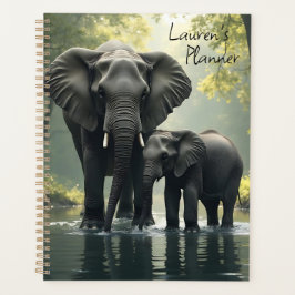 Mama en Baby olifant in het regenwoud Planner