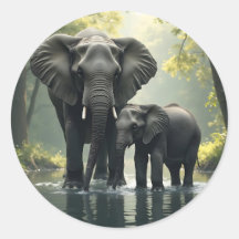 Mama en Baby olifant in het regenwoud