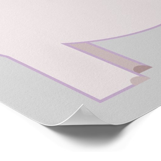 Mama en Baby olifant in roze en Paars Poster (Hoek)