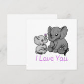 "Mama en Baby olifant" Kaart (Voorkant / Achterkant)